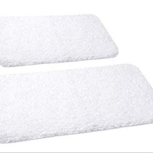 HOMEIDEAS Plush White Bathroom Rugs Set 2 Piece